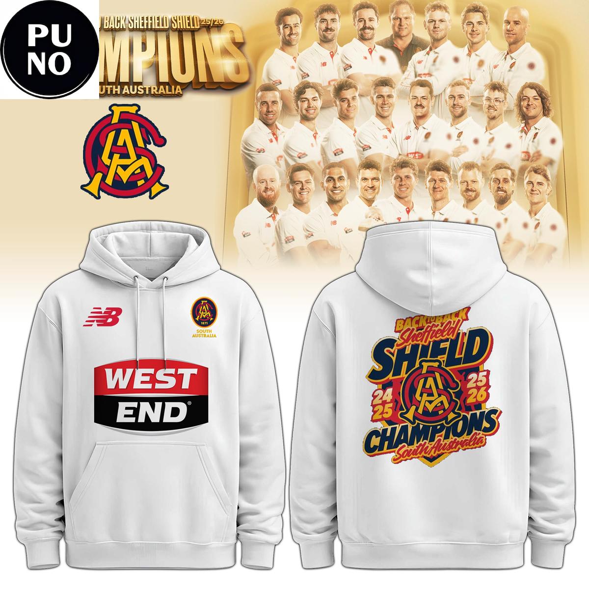 South Australia Cricket 2026 Back to Back Sheffield Shield Champions Hoodie T-Shirt