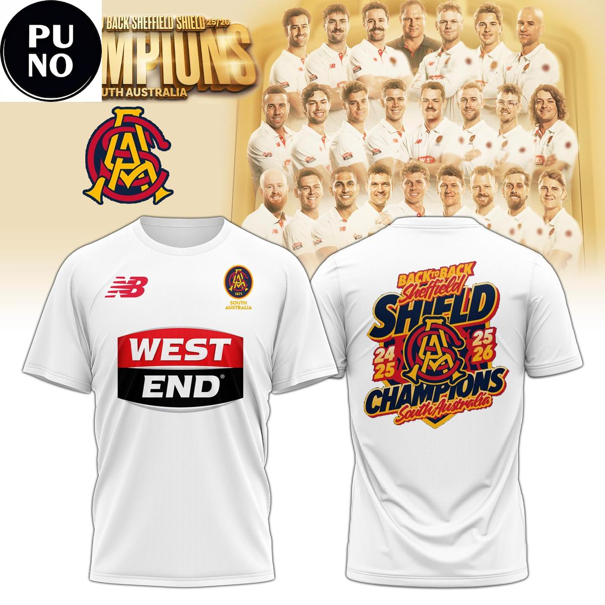 South Australia Cricket 2026 Back to Back Sheffield Shield Champions Hoodie T-Shirt