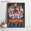 South Carolina Gamecocks 2024 NCAA Women’s Basketball National Champions Final Four Poster Canvas