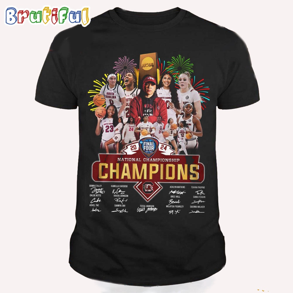 South Carolina Gamecocks 2024 NCAA Women’s Basketball National Champions Final Four T Shirt