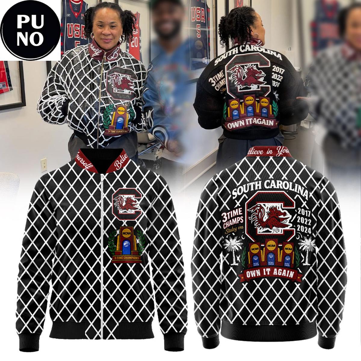 South Carolina Gamecocks 3-Time Champs Own It Again 2026 Zip Jacket