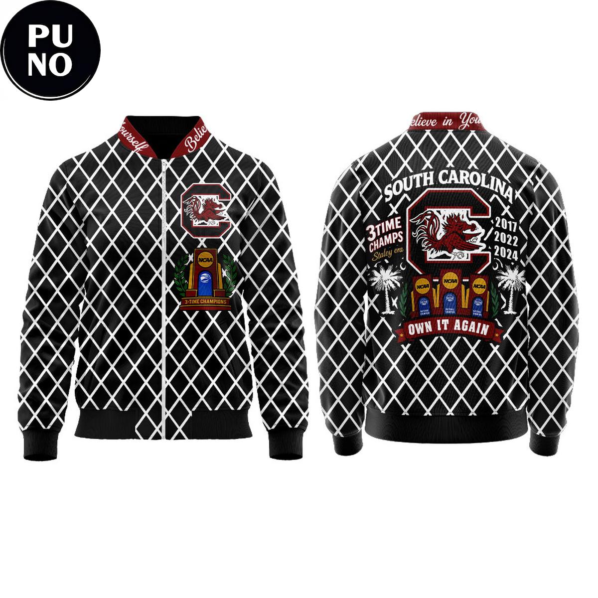 South Carolina Gamecocks 3-Time Champs Own It Again 2026 Zip Jacket