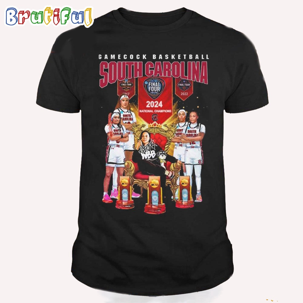 South Carolina Gamecocks Basketball National Champions Final Four 2017 2022 2024 T Shirt