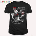 South Carolina Gamecocks Dr Seuss Shirt, I Will Love My South Carolina Gamecocks Here Or There I Will Love My Gamecocks Everywhere T Shirt