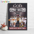 South Carolina Gamecocks God First Family Second Then Gamecocks Basketball Wall Art Poster Canvas