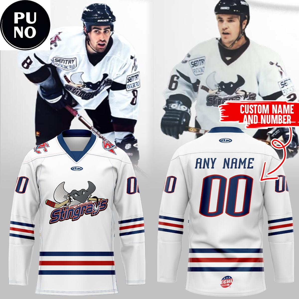 South Carolina Stingrays 2026 Throw back Retro Night Personalized Hockey Jersey