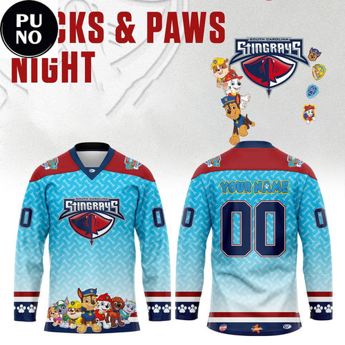 South Carolina Stingrays x Paw Patrol Day 2026 Personalized Hockey Jersey