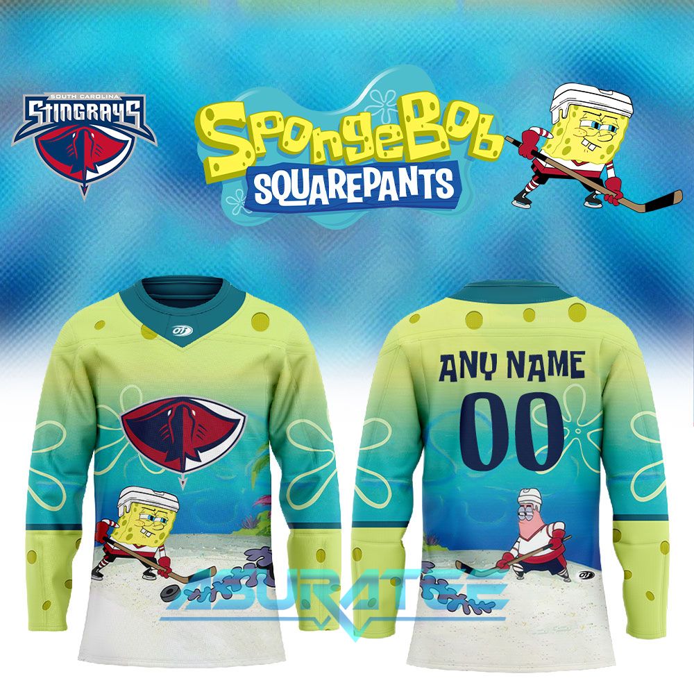 South Carolina Stingrays x SpongeBob Squarepants 2025 Hockey Jersey