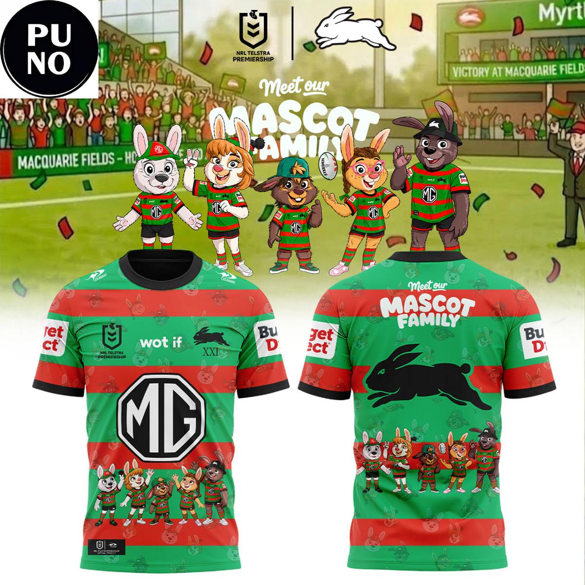 South Sydney Rabbitohs 2026 Mascot Family Hoodie T-Shirt