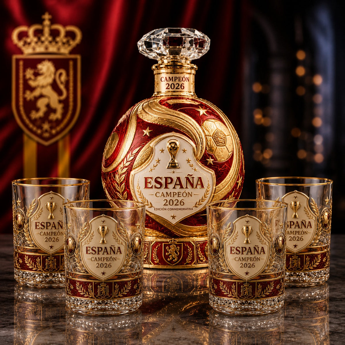 Spain Champion World Cup 2026 Whiskey Bottle
