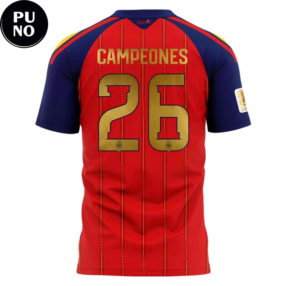 Spain National Soccer FIFA World Cup 2026 Champions T-Shirt