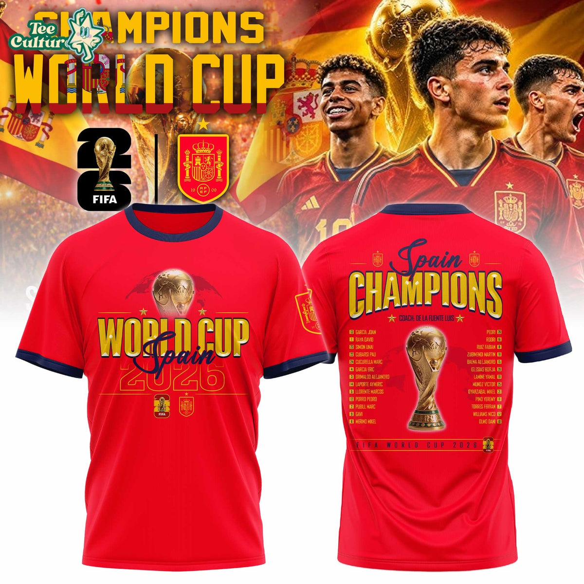 Spain Team World Cup Champions 2026 Limited Edition Shirt