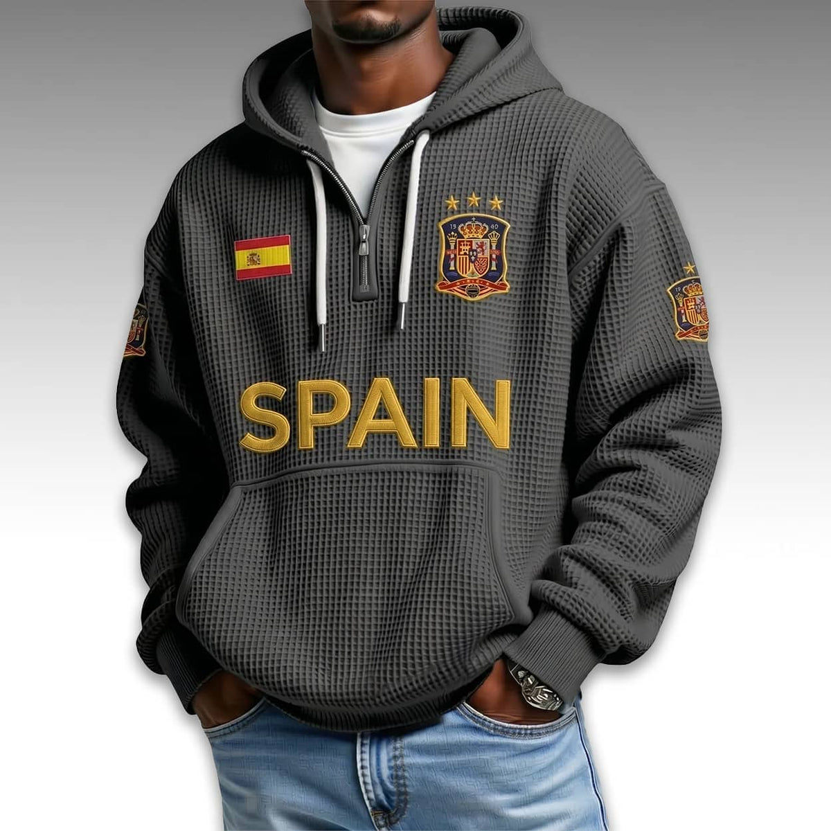 Spain World Cup 2026 Waffle Quarter Zip Hoodie