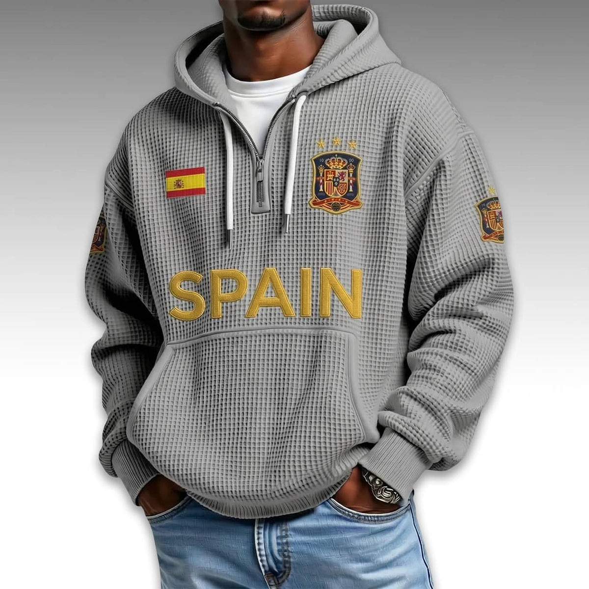 Spain World Cup 2026 Waffle Quarter Zip Hoodie