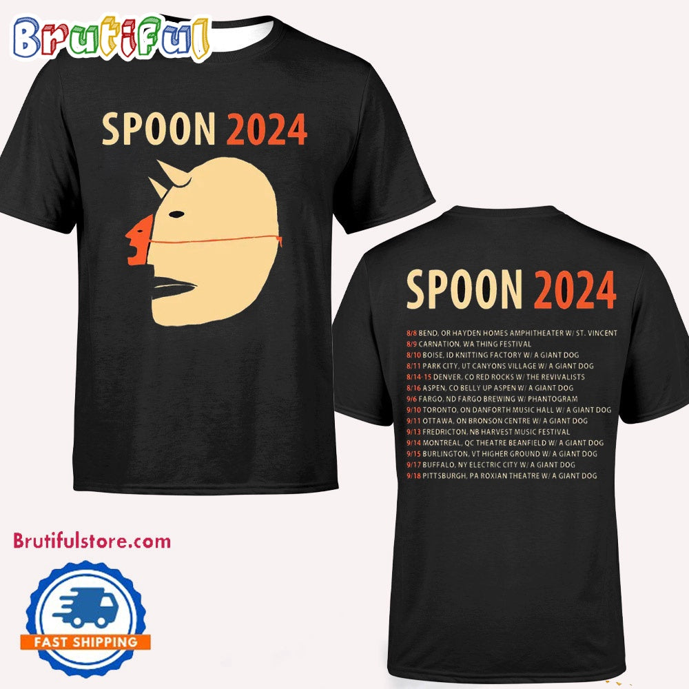 Spoon 2024 Tour T Shirt, Spoon Band Fan Shirt