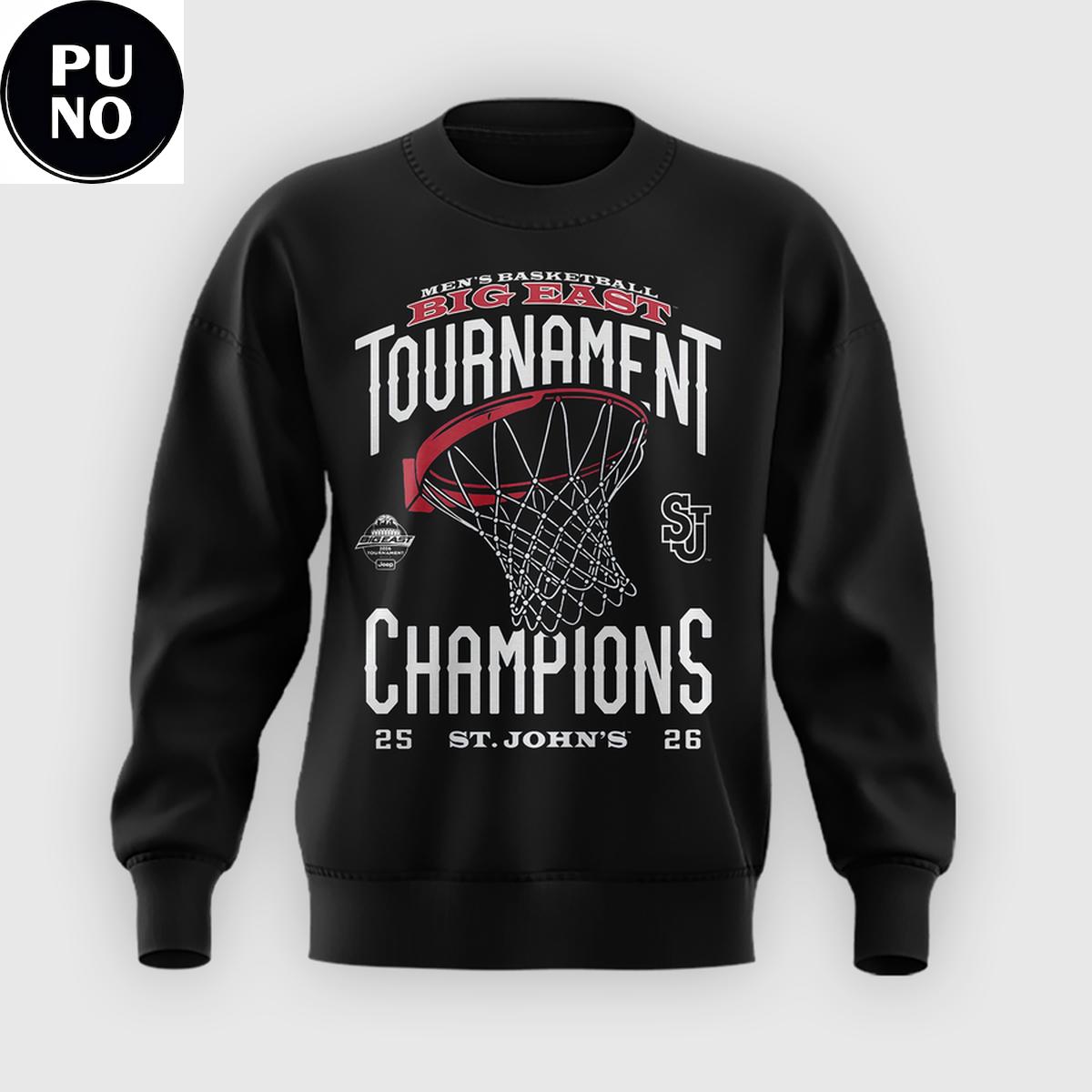 St. John’s University Men’s Basketball Big East Tournament Champions 2026 Back 2 Back Hoodie Shirt