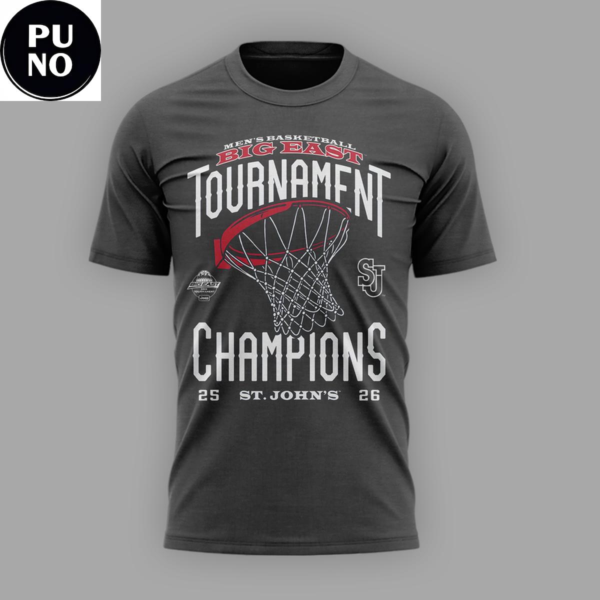 St. John’s University Men’s Basketball Big East Tournament Champions 2026 Back 2 Back Hoodie Shirt