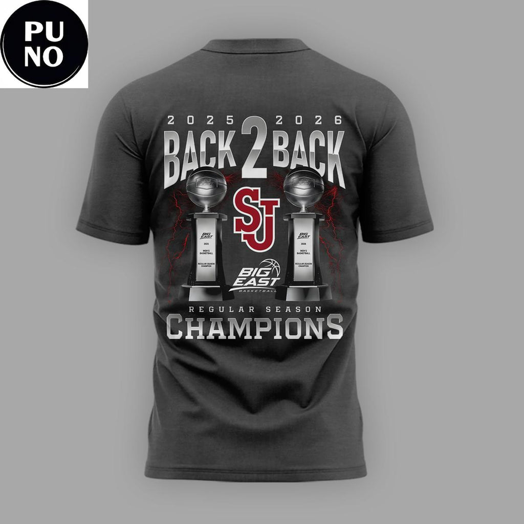 St. John’s University Men’s Basketball Big East Tournament Champions 2026 Back 2 Back Hoodie Shirt