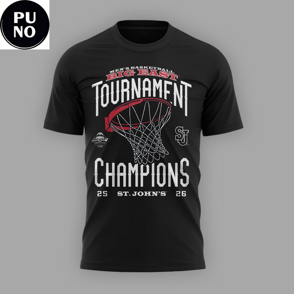St. John’s University Men’s Basketball Big East Tournament Champions 2026 Back 2 Back Hoodie Shirt