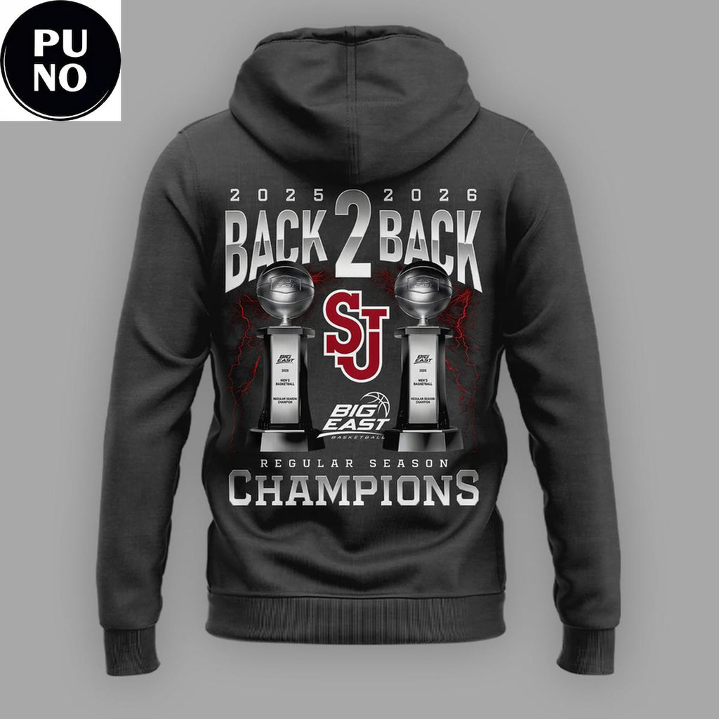 St. John’s University Men’s Basketball Big East Tournament Champions 2026 Back 2 Back Hoodie Shirt