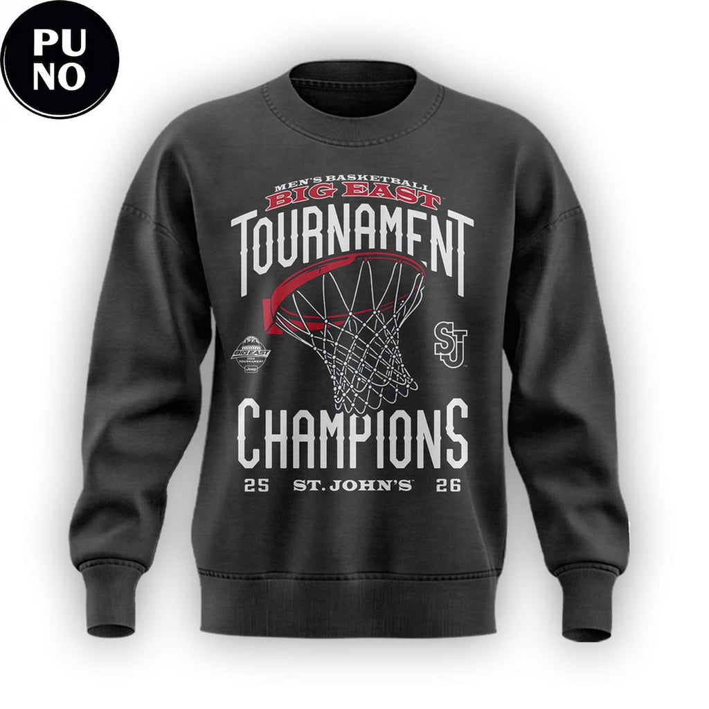 St. John’s University Men’s Basketball Big East Tournament Champions 2026 Back 2 Back Hoodie Shirt