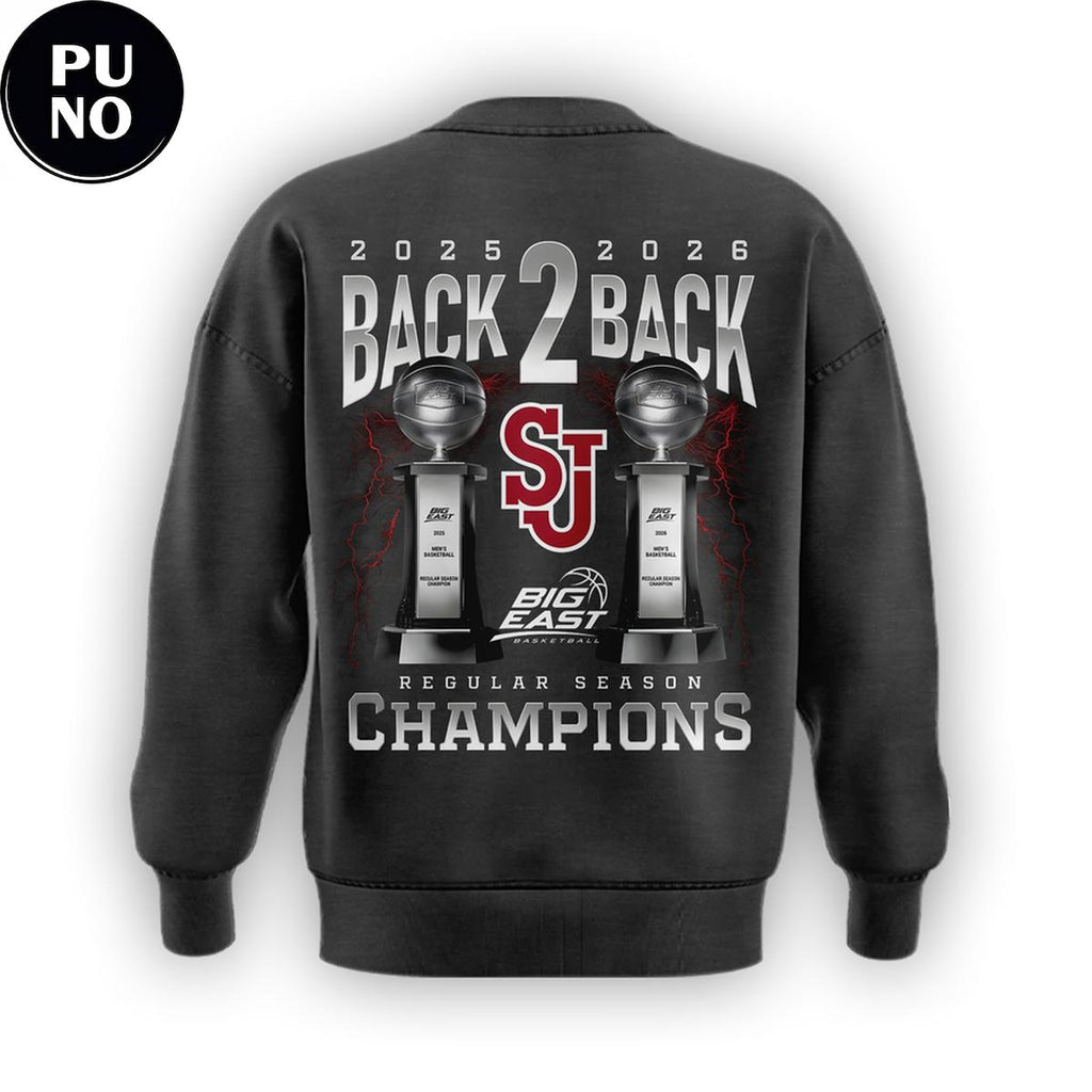 St. John’s University Men’s Basketball Big East Tournament Champions 2026 Back 2 Back Hoodie Shirt
