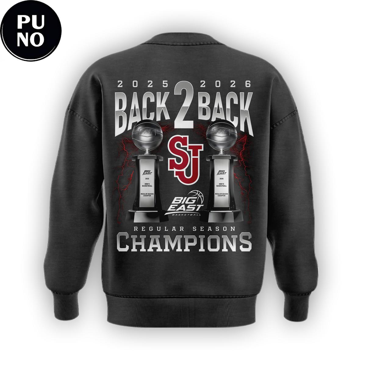 St. John’s University Men’s Basketball Big East Tournament Champions 2026 Back 2 Back Hoodie Shirt