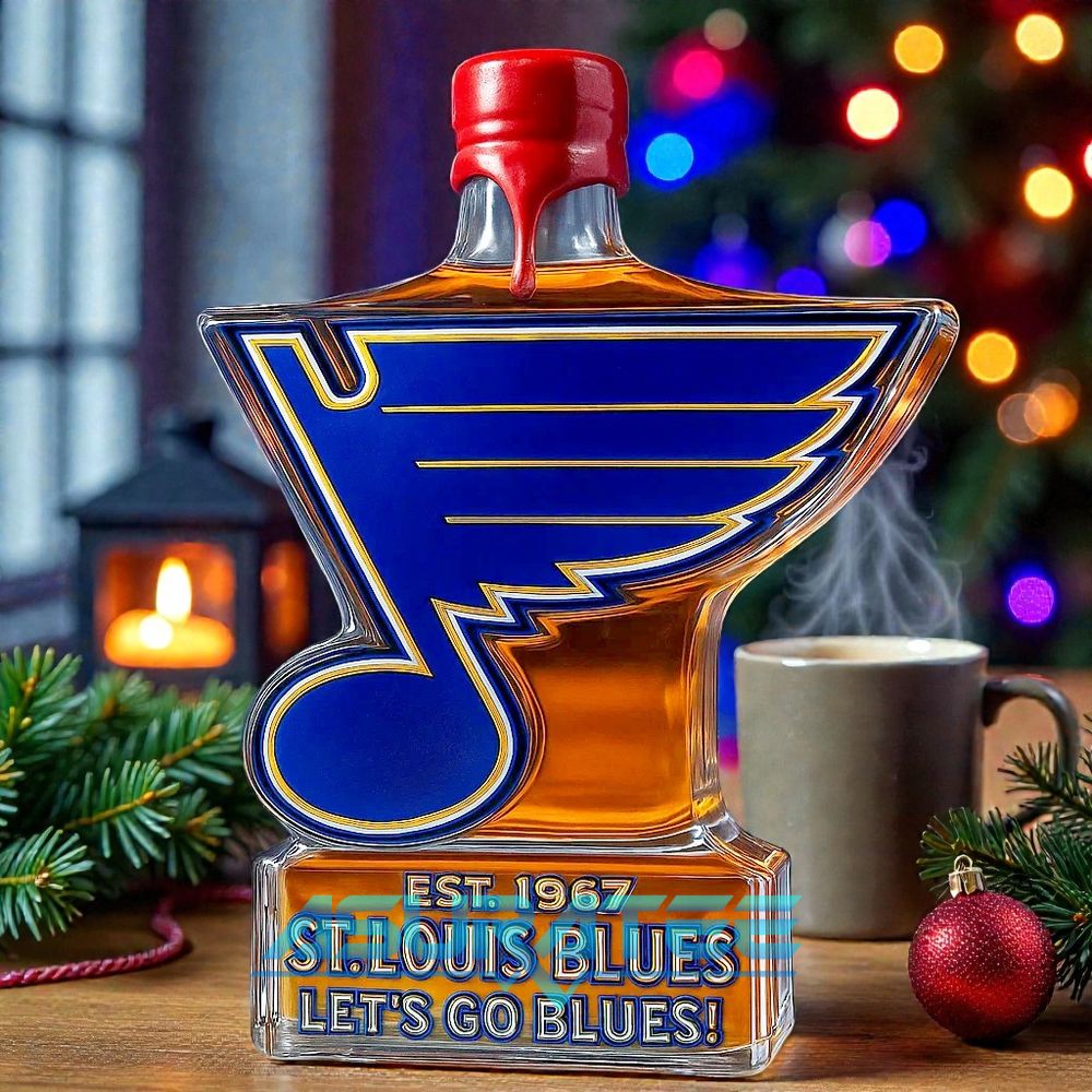 St. Louis Blues Let’s Go Blues Whiskey Bottle
