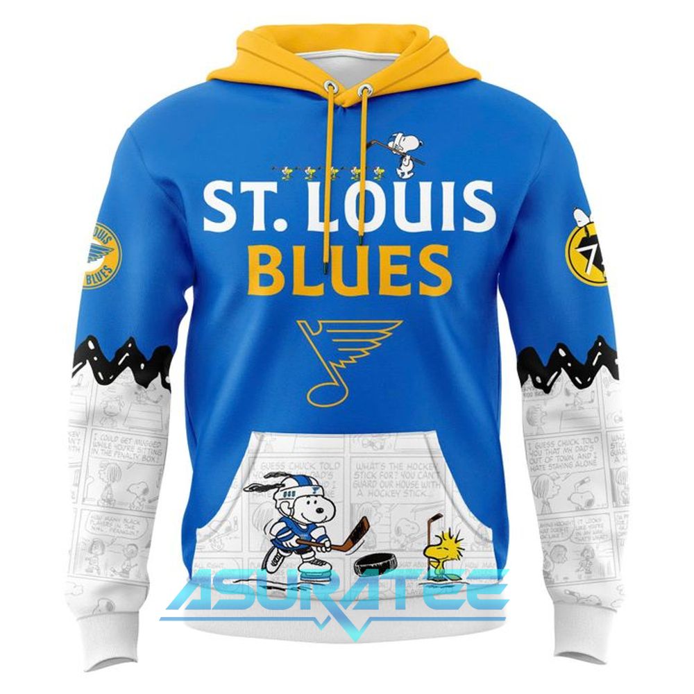 St. Louis Blues ”Peanuts Night ” 2026 Snoopy Special Hoodie, Cap