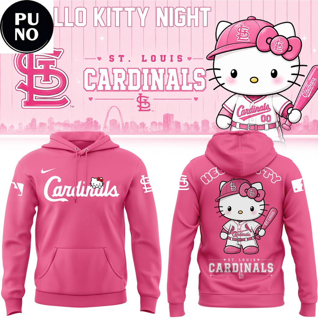 St. Louis Cardinals x Hello Kitty Night 2026 Pink Hoodie T-Shirt