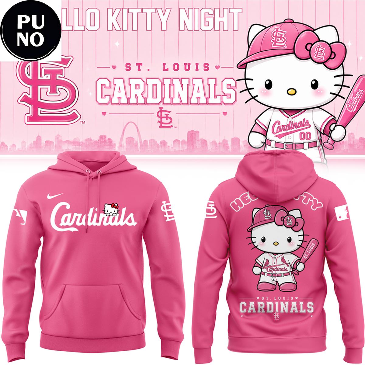 St. Louis Cardinals x Hello Kitty Night 2026 Pink Hoodie T-Shirt