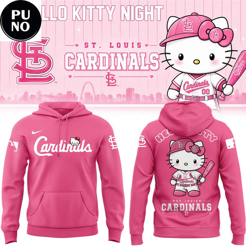 St. Louis Cardinals x Hello Kitty Night 2026 Pink Hoodie T-Shirt