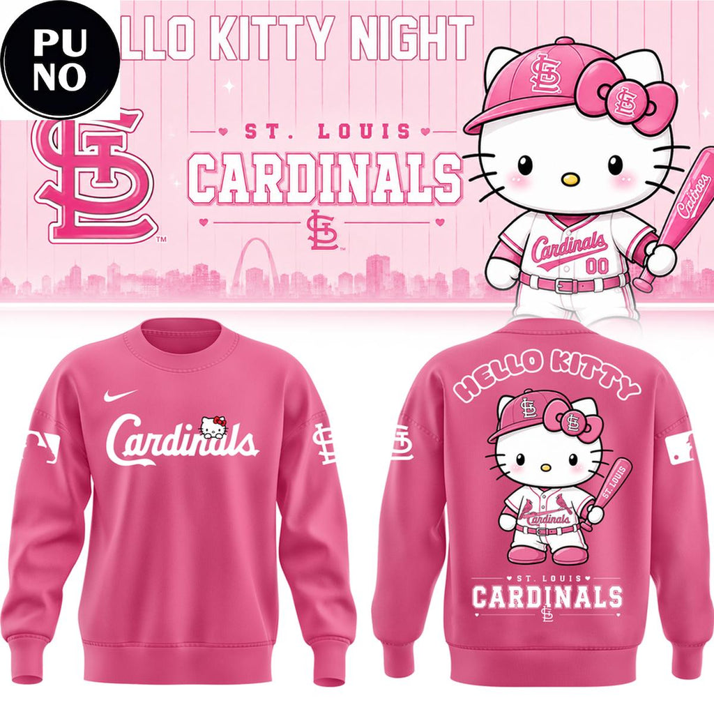 St. Louis Cardinals x Hello Kitty Night 2026 Pink Hoodie T-Shirt