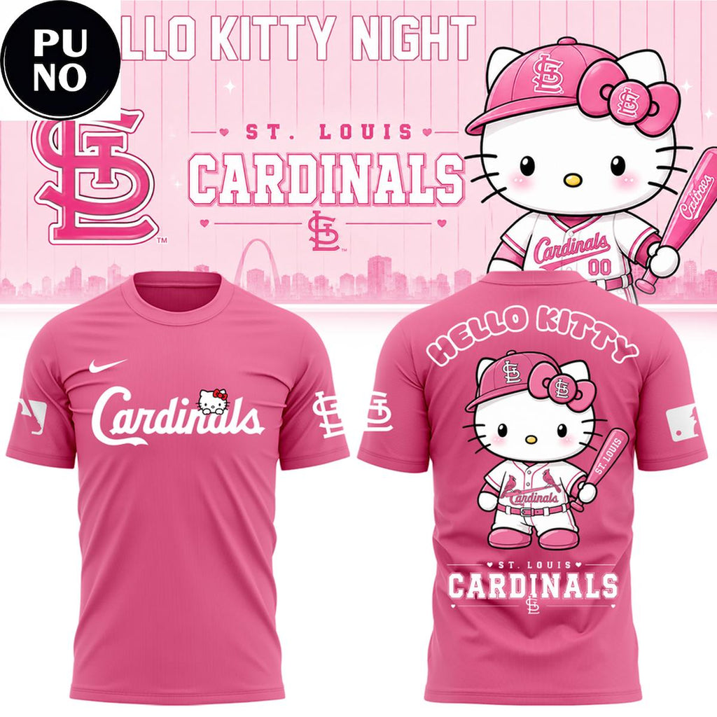 St. Louis Cardinals x Hello Kitty Night 2026 Pink Hoodie T-Shirt