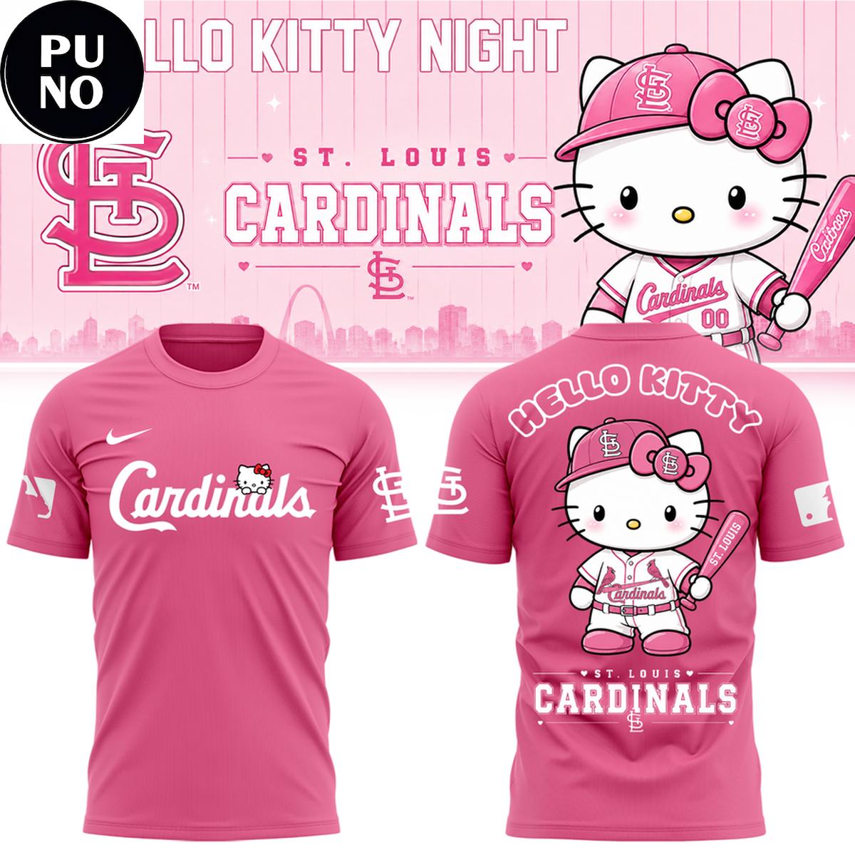 St. Louis Cardinals x Hello Kitty Night 2026 Pink Hoodie T-Shirt