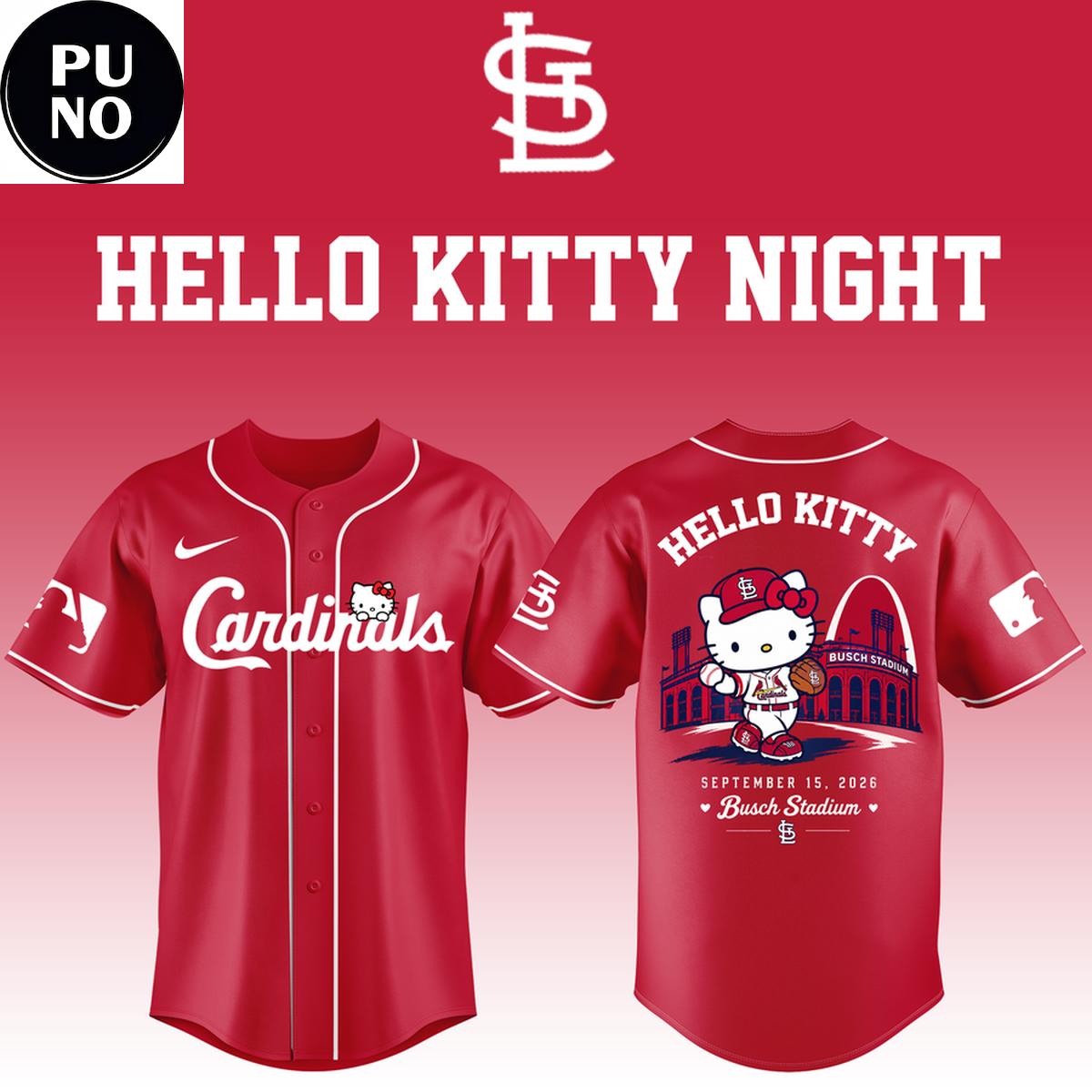 St. Louis Cardinals x Hello Kitty Night Game 2026 Red Baseball Jersey