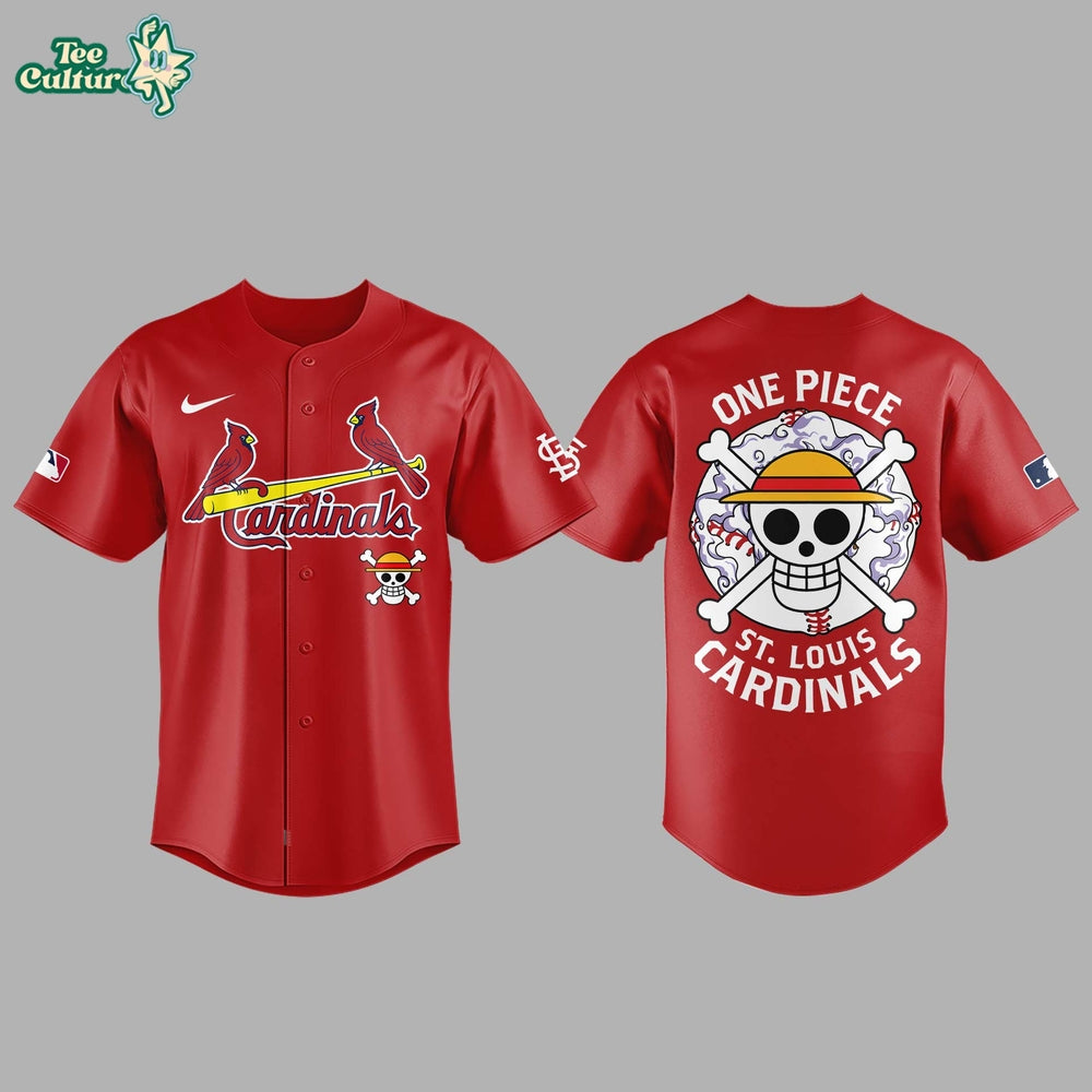 St. Louis Cardinals x One Piece Night Red Jersey - Anime x Baseball Limited Edition