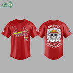 St. Louis Cardinals x One Piece Night Red Jersey - Anime x Baseball Limited Edition