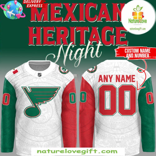 St Louis Blues 2026 Mexican Heritage Night Hockey Jersey