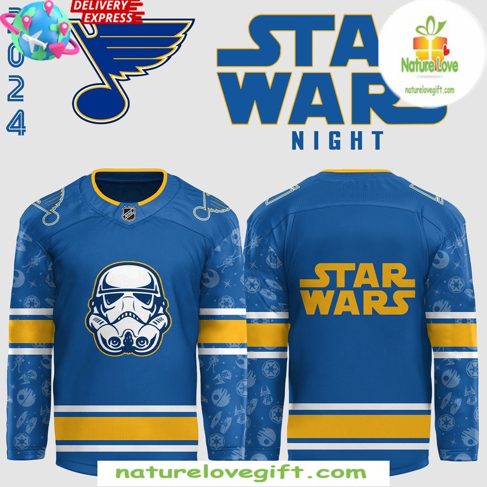 St Louis Blues Star Wars Night 2026 Hockey Jersey Blue