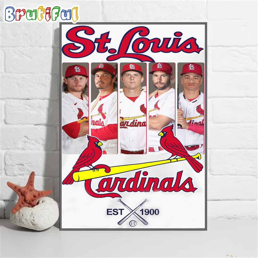 St.Louis Cardinals Starting Lineup Est 1900 Wall Art Poster Canvas