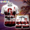 Stanford Cardinal Palm Tree Summer Hawaiian Shirt, NCAA Sport Summer Hawaiian Set, Summer Beach Short