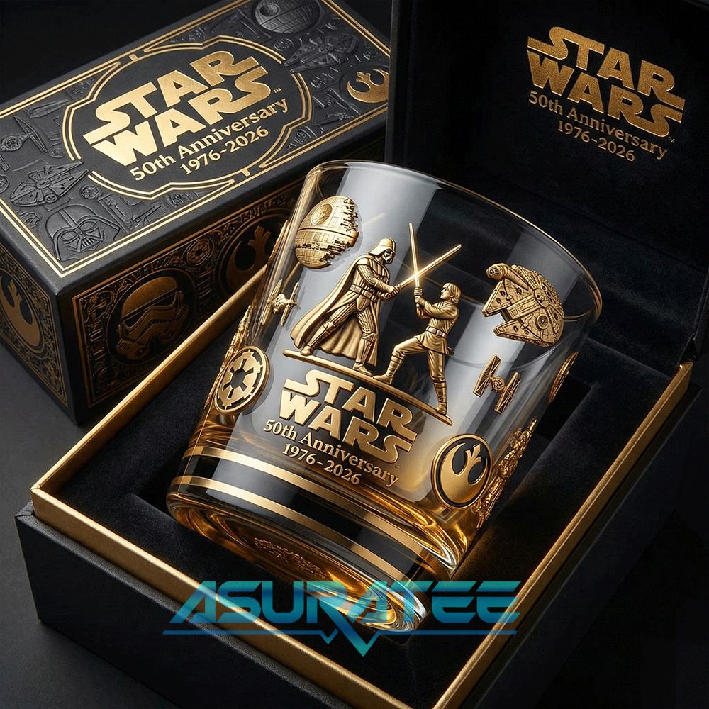 Star Wars 50th Anniversary 1976-2026 Whiskey Glass