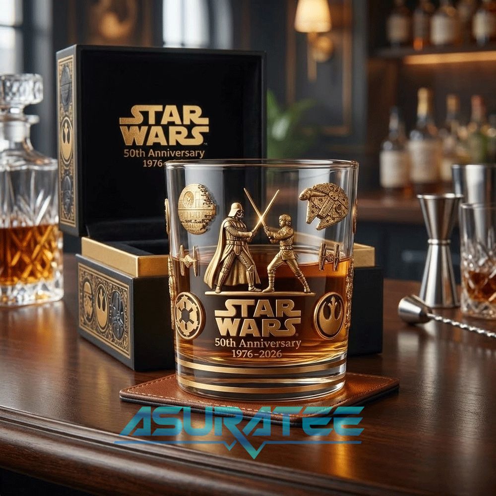 Star Wars 50th Anniversary 1976-2026 Whiskey Glass