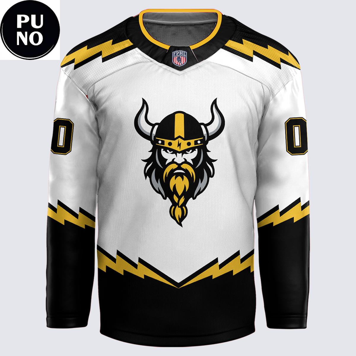 Stockton Thunder 2026 New Logo Viking Gold Personalized Hockey Jersey