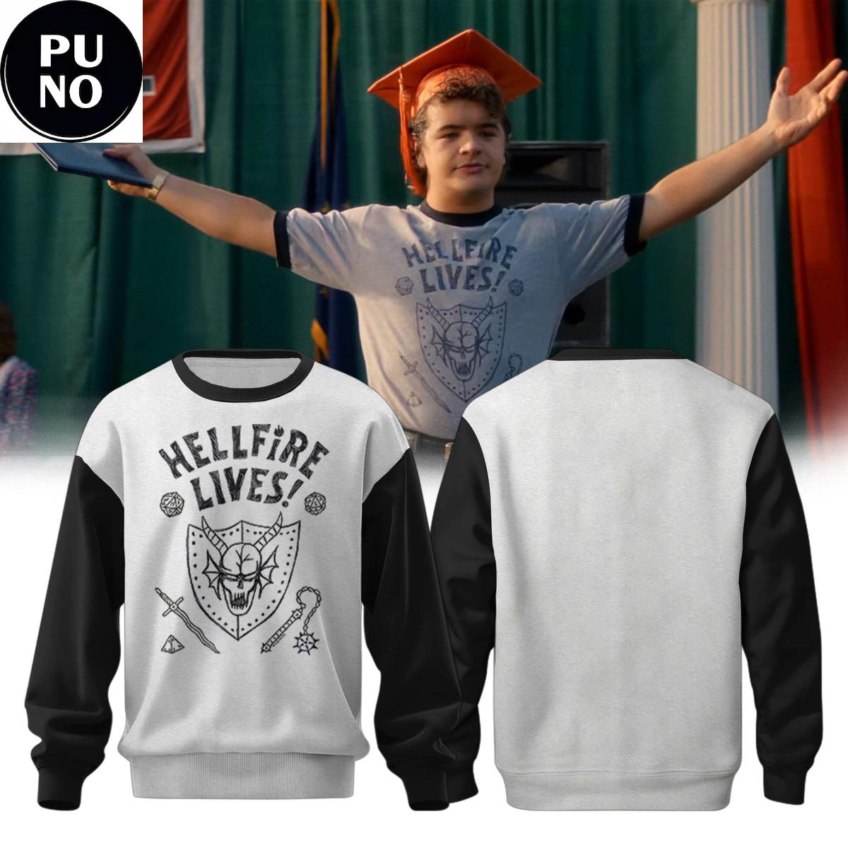 Stranger Things Hellfire Lives Ringer Unisex Hoodie Shirt