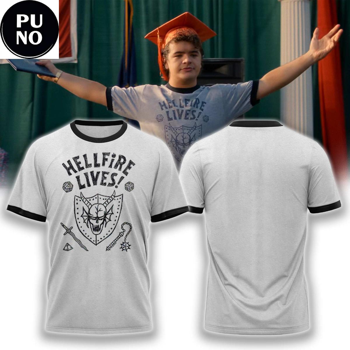 Stranger Things Hellfire Lives Ringer Unisex Hoodie Shirt