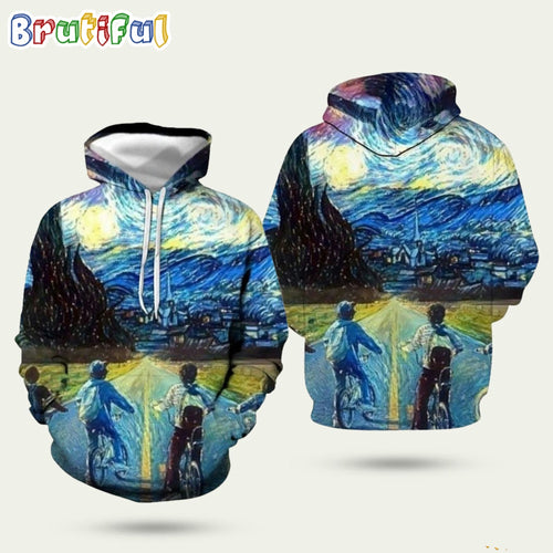 Stranger Things Vincent Van Gogh Art The Starry Night Hoodie Shirt