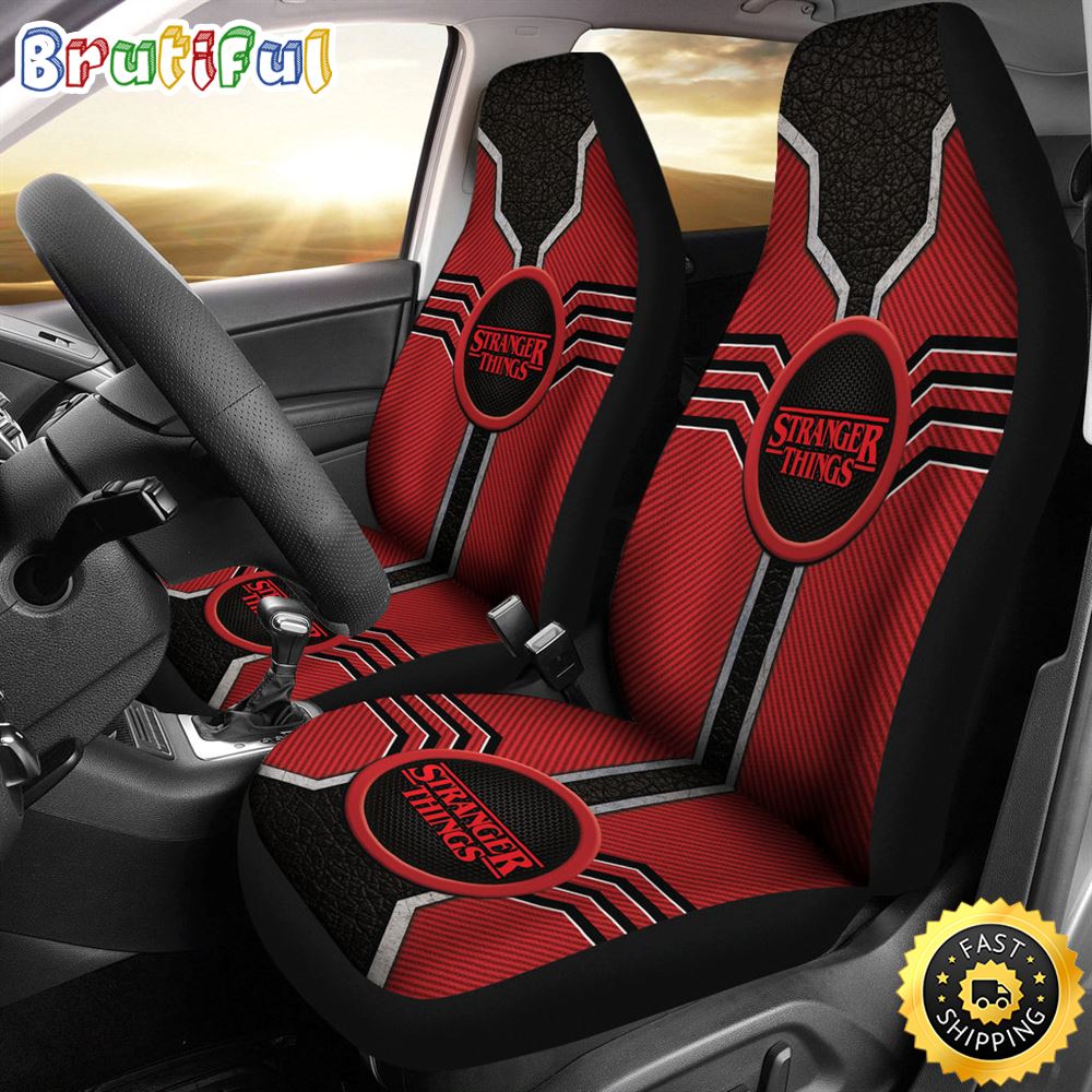 Stranger Things Logo Car Seat Covers Custom For Fans