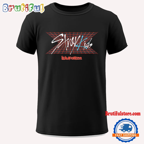 Stray Kids Lollapalooza Retro Grid Logo Festival T Shirt
